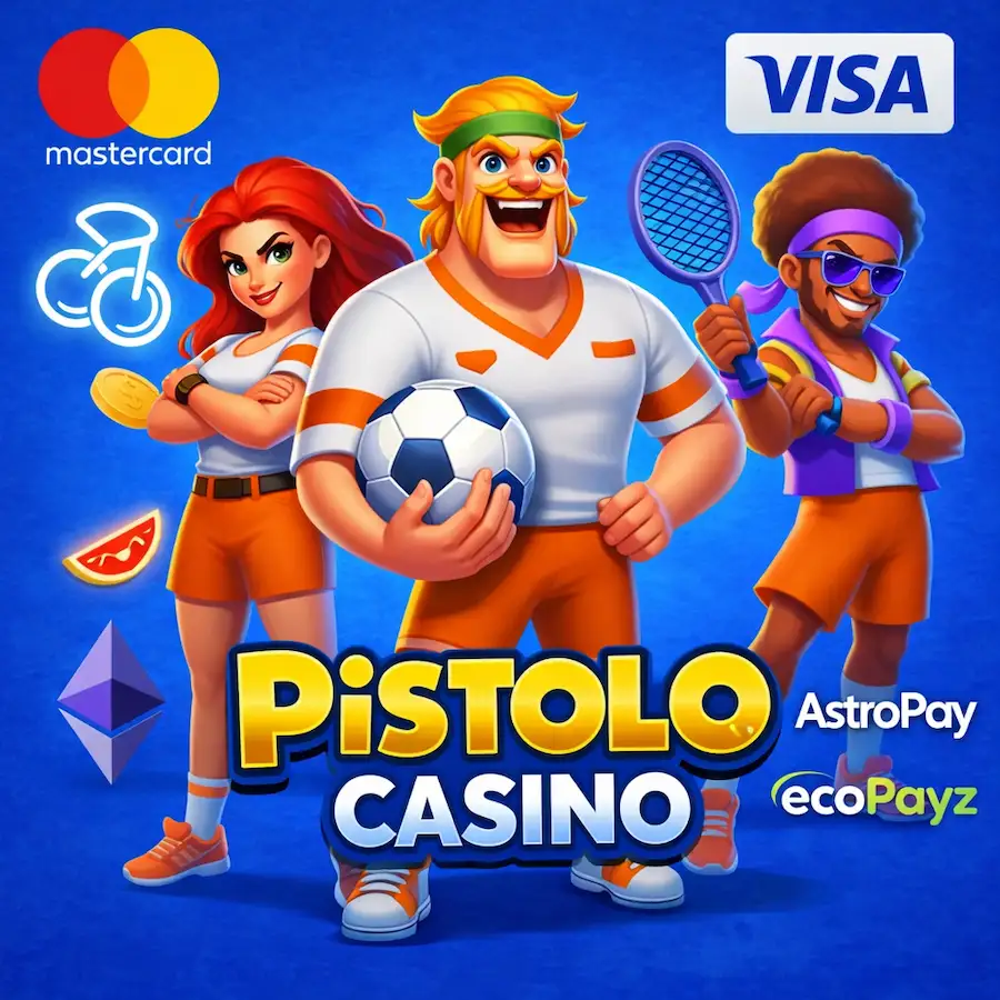 Pistolo Casino kezelőfelület és bejelentkezési ablak grafikus ábrázolása